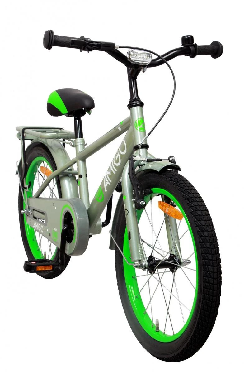 Amigo Sports Jongensfiets - Kinderfiets 18 Inch - Grijs/Groen 4 Amigo Sports Jongensfiets - Kinderfiets 18 Inch - Grijs/Groen - Image 2