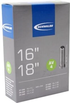 Schwalbe Binnenband - AV4 - 16 Inch X 1 3/8 - 18 X 1.35 - Auto Ventiel - 40mm -Fietsenwinkel 821x1200