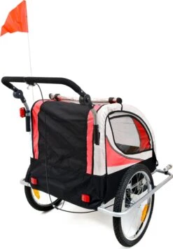 Fietskar Voor Kinderen - Met Buggyfunctie - En Schokbrekers - Rood -Fietsenwinkel 834x1200