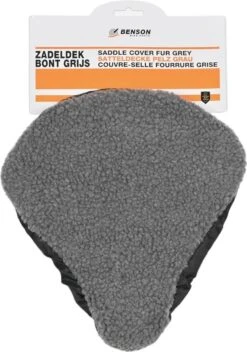 Benson Universele Fiets Zadeldek - Imitatie Schapenvacht - Bont - Grijs -Fietsenwinkel 843x1200 2