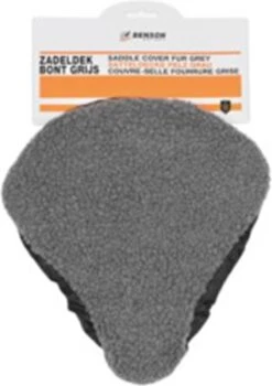 Benson Universele Fiets Zadeldek - Imitatie Schapenvacht - Bont - Grijs -Fietsenwinkel 847x1200 1