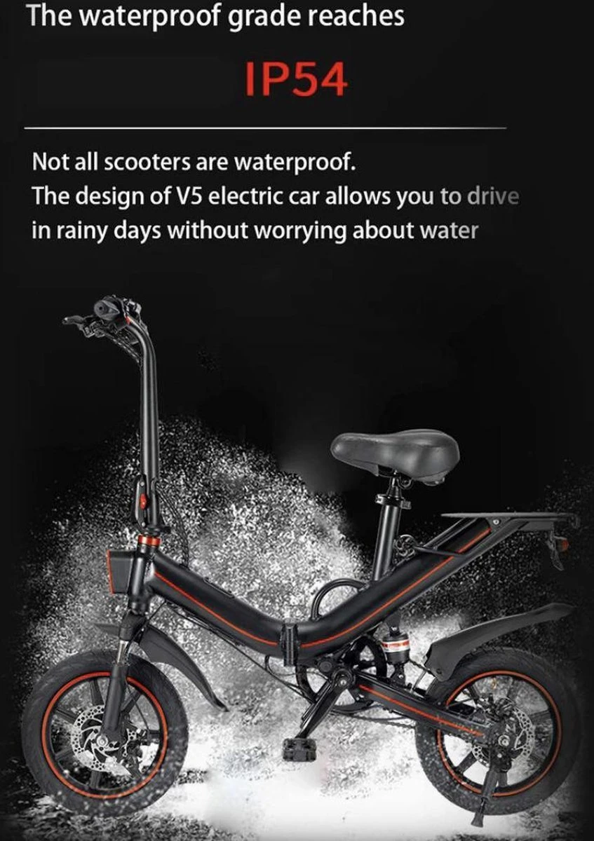 OUXI - V5 - 16 Inch - Elektrische Fiets - E Bike - Elektrische Vouwfiets - APP IOS/ Android - 500W Motor - 15Ah Lithuim Ion Batterij - Zwart 7 OUXI - V5 - 16 Inch - Elektrische Fiets - E Bike - Elektrische Vouwfiets - APP IOS/ Android - 500W Motor - 15Ah Lithuim Ion Batterij - Zwart - Image 5