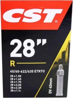Cst Binnenband 28 X 1.50/2.35 Inch (40/60-622/635) Dv 40 Mm 12 Cst Binnenband 28 X 1.50/2.35 Inch (40/60-622/635) Dv 40 Mm -Fietsenwinkel 912x1200 2