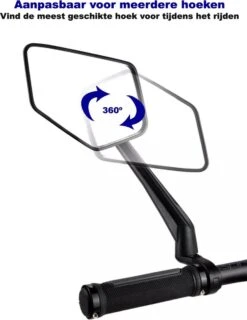 Beyond Gold - Fietsspiegel - Links - Reflectie Strip - E Step - Elektrische Fiets - Mountain Bike - Incl Grote Kijkhoek - Achteruitkijkspiegel - 360º Verstelbaar - Multifunctioneel - Incl Inbussleutel - Fiets Spiegel -Fietsenwinkel 927x1200 1