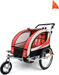 Fietskar Voor Kinderen - Met Buggyfunctie - En Schokbrekers - Rood -Fietsenwinkel 948x1200 2