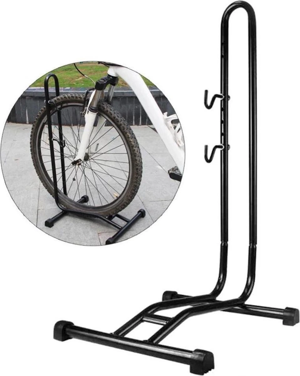 Decopatent® Fietsrek Om Fiets Horizontaal Te Stallen - Fietsstaander Standaard - Fietsrek Voor 1 Fiets - Voor Racefiets MTB E-bike 3 Decopatent® Fietsrek Om Fiets Horizontaal Te Stallen - Fietsstaander Standaard - Fietsrek Voor 1 Fiets - Voor Racefiets MTB E-bike