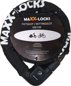 Maxx-Locks Bulls Kettingslot - Solid Pantserslot Uit Gehard Staal - Gebruik Slot Lock Motor Scooter Fiets Motorslot Scooterslot - Alternatief Voor Ketting Ringslot Cijferslot Kabelslot Beugelslot - Lengte 100CM Dikte 8MM - Zwart -Fietsenwinkel 987x1200