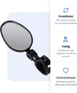Merkloos Fietsspiegel - Set Van 2 - EBike Fiets Spiegel - Verstelbaar - Achteruitkijkspiegel Fiets - Links En Rechts - Extra Voordelig -Fietsenwinkel 994x1200 2